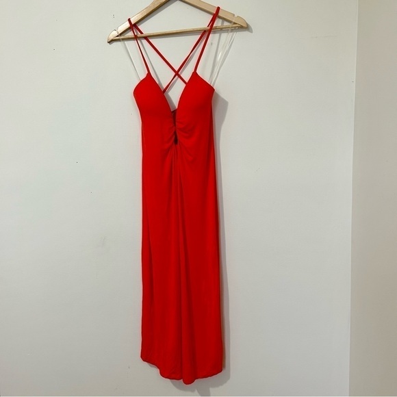 Trina Turk Gypsy Halter Jersey Midi Dress in‎ Orange sz S - Picture 2 of 5